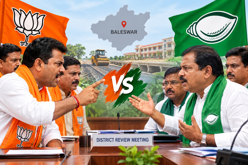 bjp bjd clash over local development projects