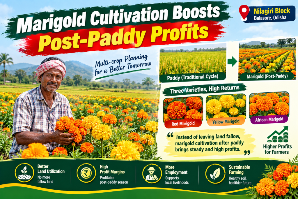 marigold cultivation boosts post paddy profits