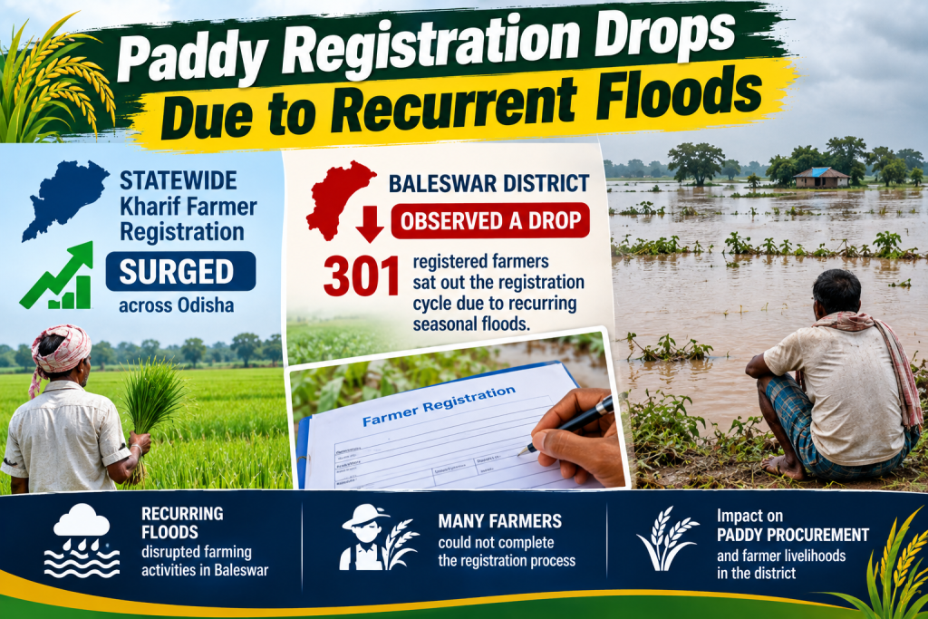 paddy registration drops due to recurrent floods